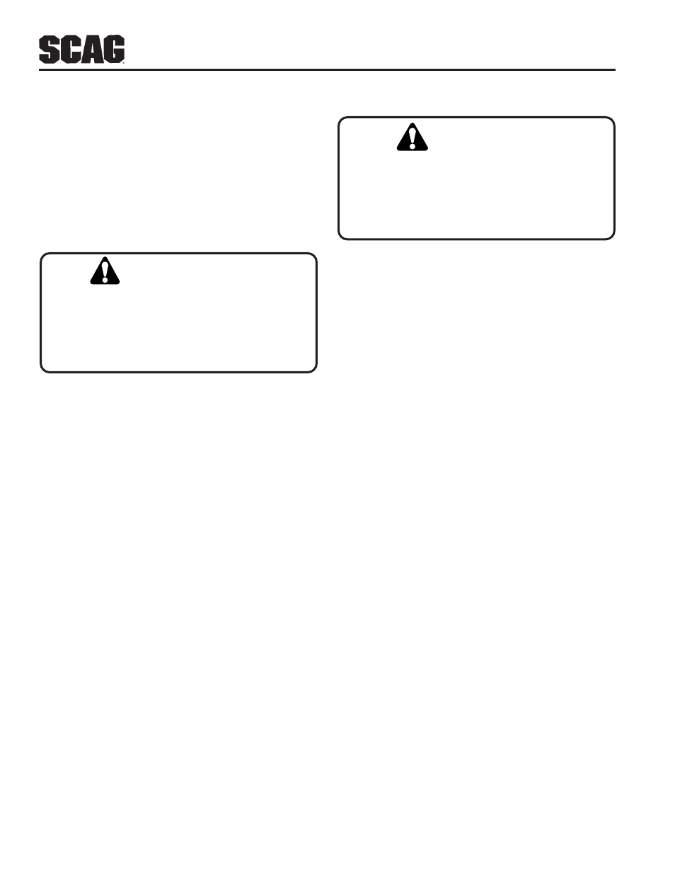 Caution: warning | Scag Power Equipment STR User Manual | Page 16 / 84