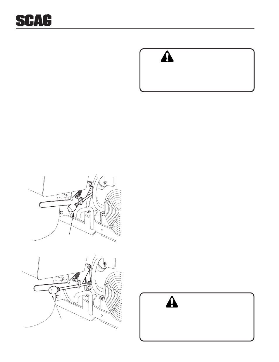 Caution, Warning | Scag Power Equipment STR User Manual | Page 20 / 84