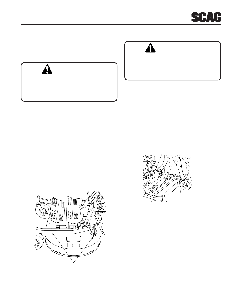 Warning | Scag Power Equipment STR User Manual | Page 23 / 84