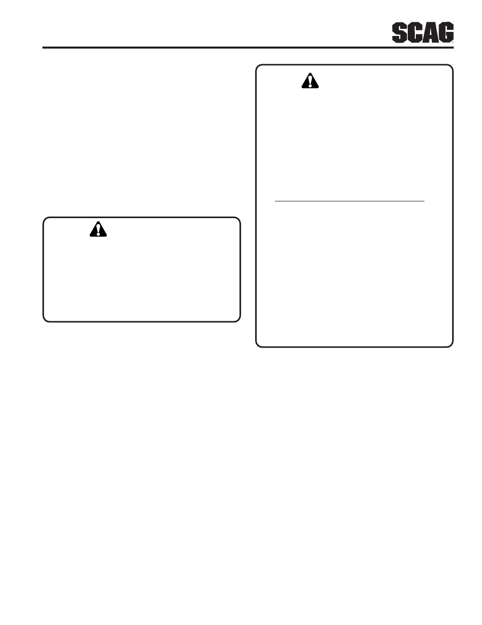 Warning | Scag Power Equipment STR User Manual | Page 41 / 84