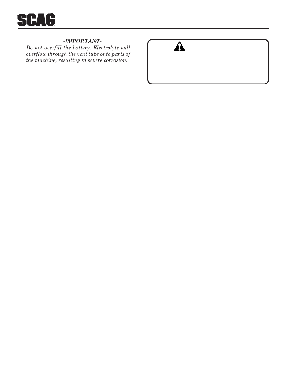 Warning | Scag Power Equipment STR User Manual | Page 42 / 84