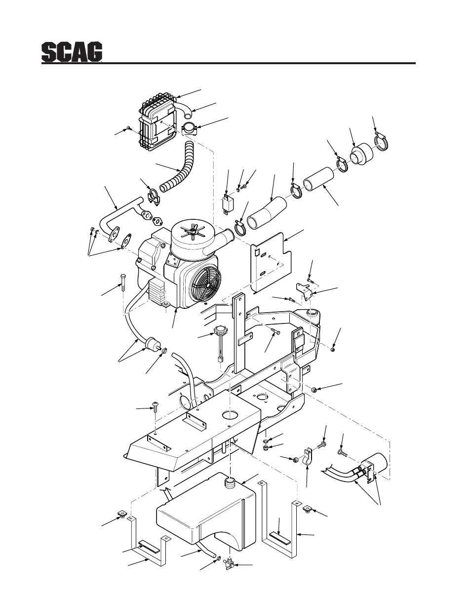Engine and attaching parts | Scag Power Equipment STR User Manual | Page 54 / 84