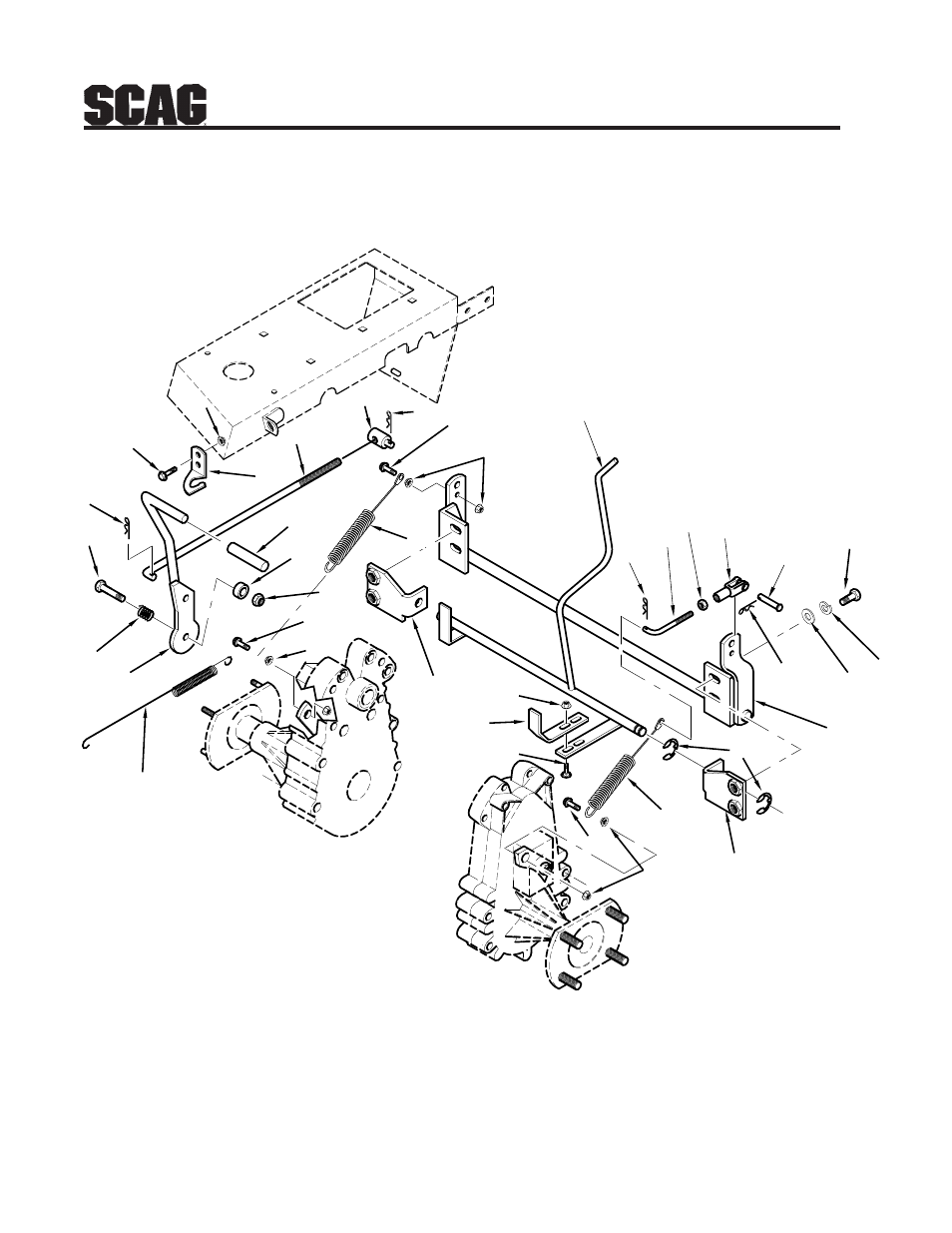 Parking brake and dump valve linkages | Scag Power Equipment STR User Manual | Page 70 / 84