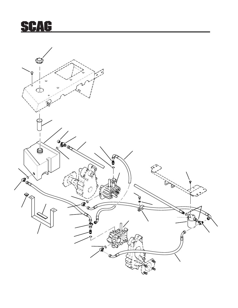 Hydraulic components and lines | Scag Power Equipment STR User Manual | Page 72 / 84