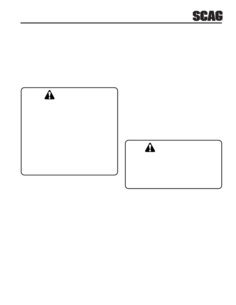 Warning | Scag Power Equipment STR User Manual | Page 9 / 84