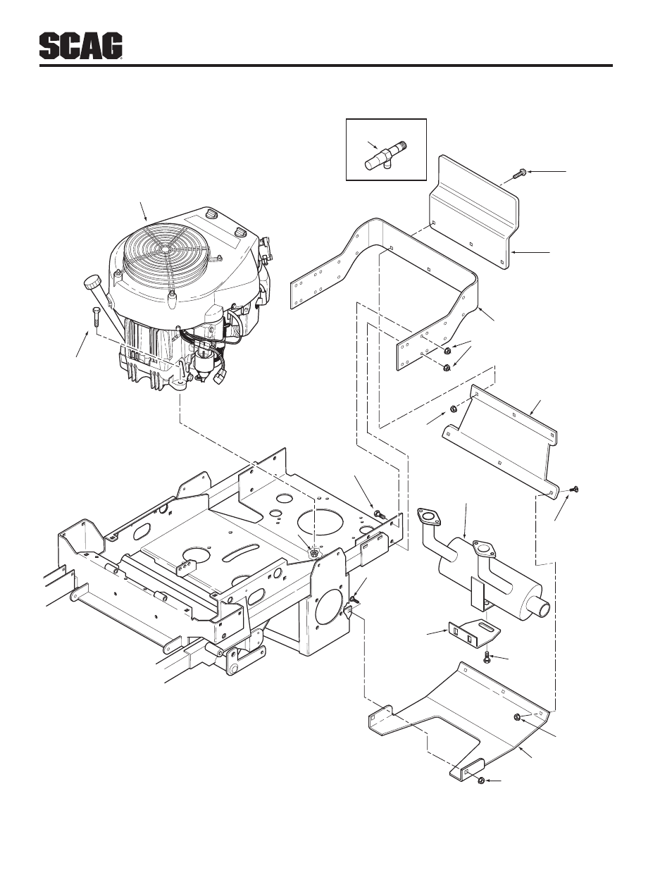 Engine and attaching parts | Scag Power Equipment STWC WILDCAT STWC48V-25CV User Manual | Page 17 / 34