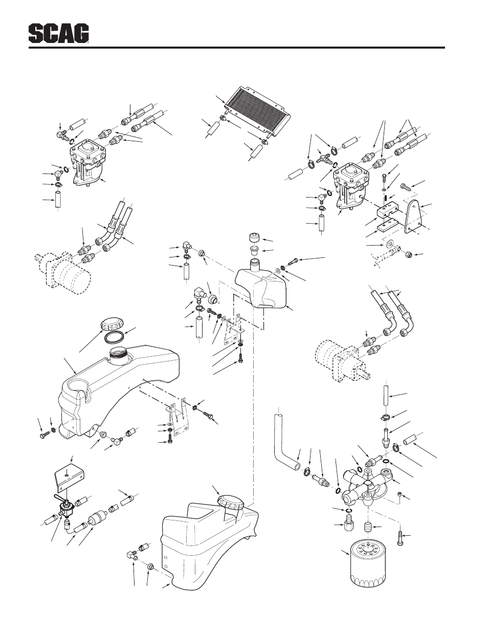 Fuel and hydraulic system | Scag Power Equipment STWC WILDCAT STWC48V-25CV User Manual | Page 23 / 34