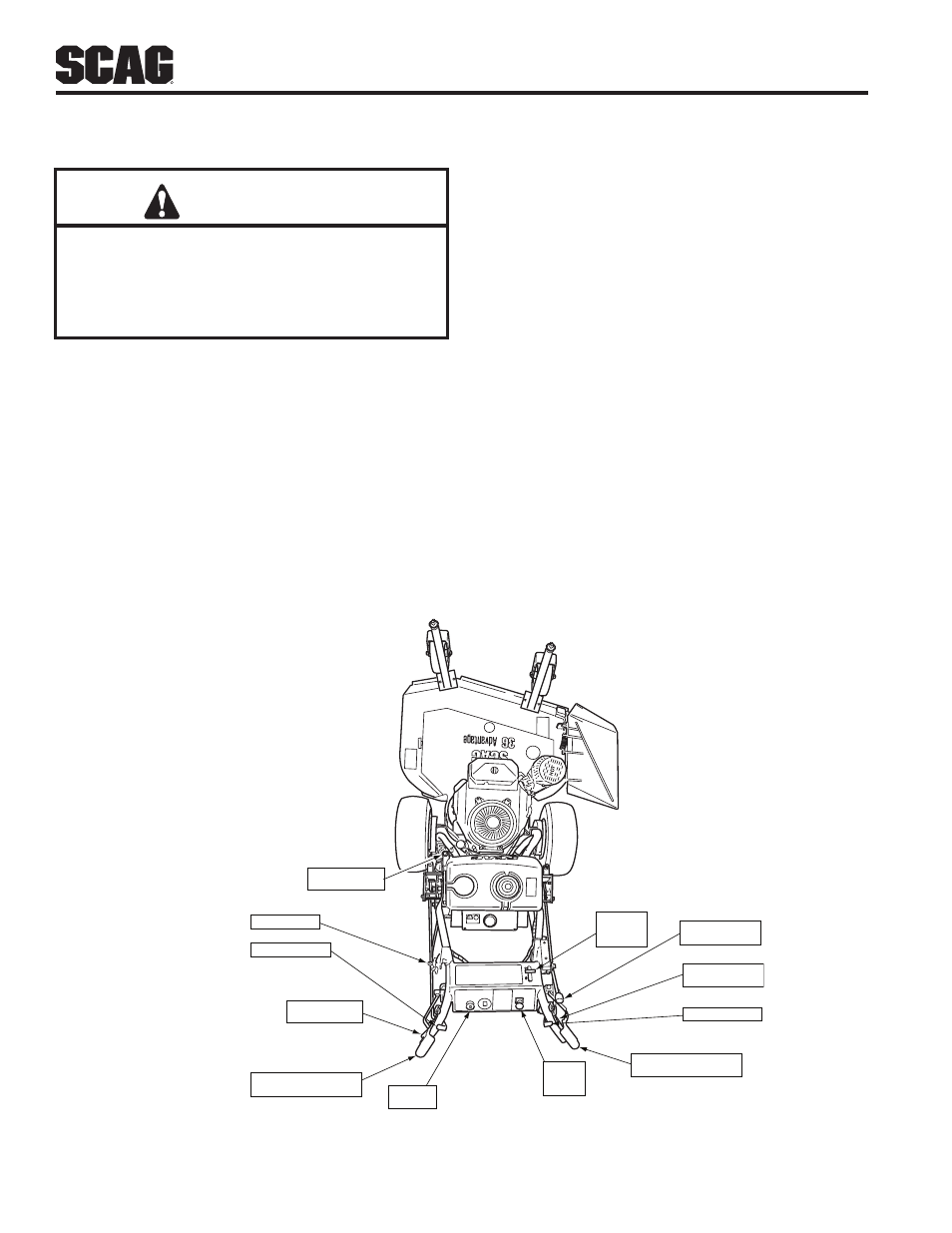 Operating instructions, Section 4, 1 controls and instrument identification | Caution, Controls and instrument 4.1 identification | Scag Power Equipment WALK-BEHIND SWZ48V-17KAI User Manual | Page 14 / 92