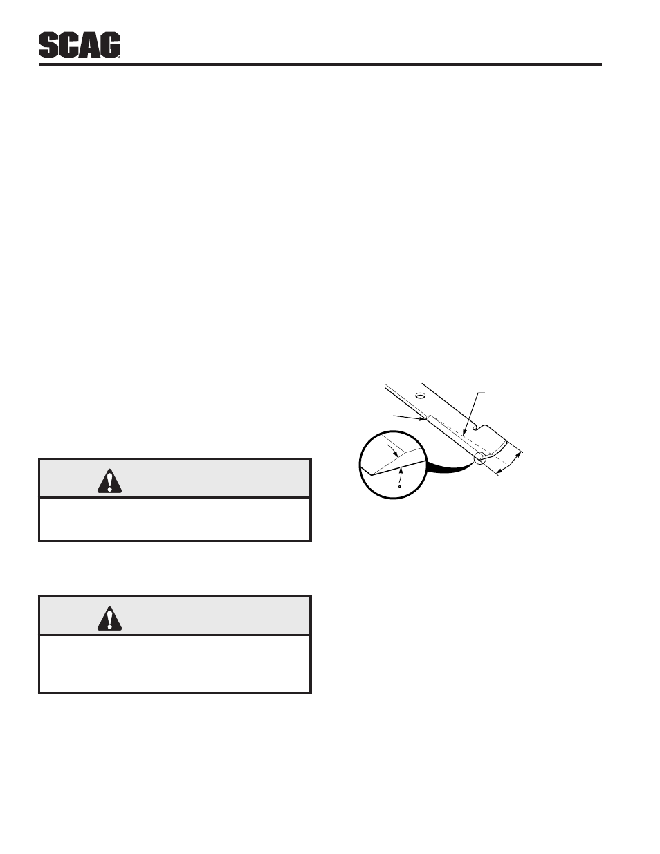 8 cutter blades, Warning | Scag Power Equipment WALK-BEHIND SWZ48V-17KAI User Manual | Page 34 / 92