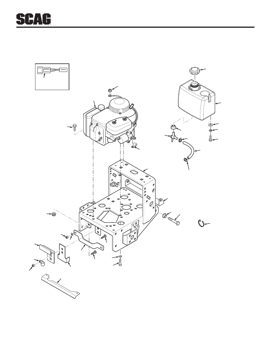 Engine deck - manual start | Scag Power Equipment WALK-BEHIND SWZ48V-17KAI User Manual | Page 44 / 92