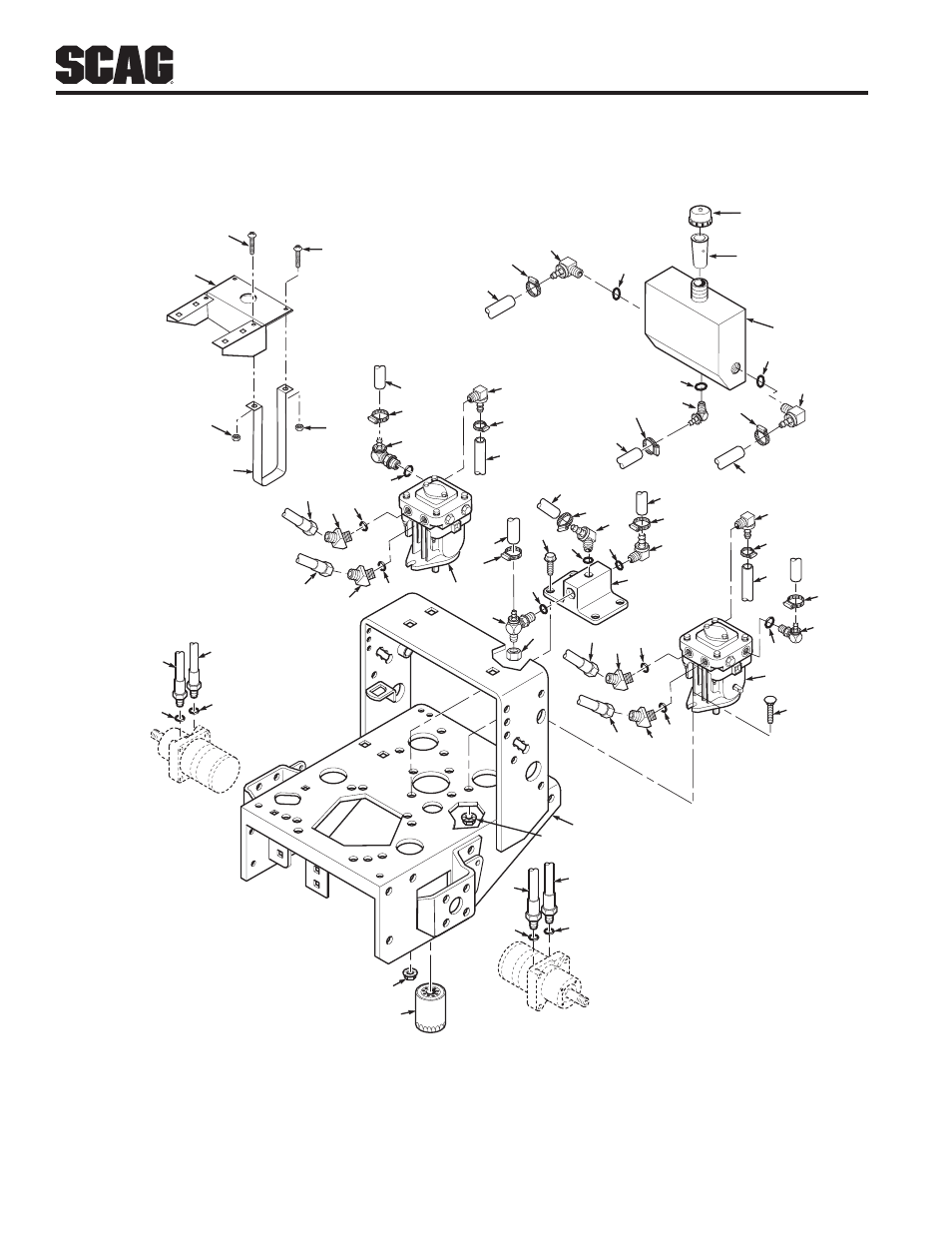 Hydraulic assembly | Scag Power Equipment WALK-BEHIND SWZ48V-17KAI User Manual | Page 54 / 92