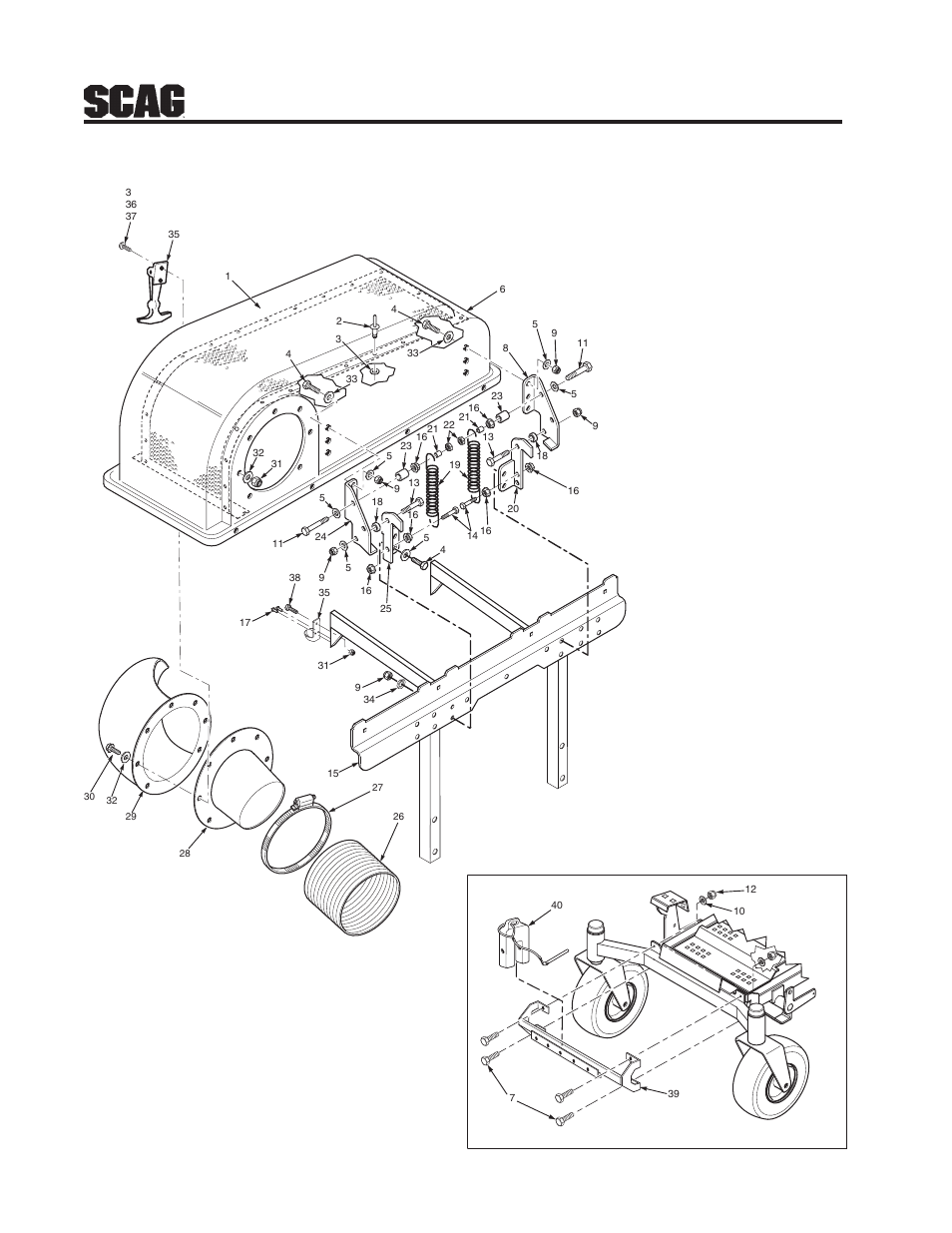 12 gc-stc bucket support components (upper) | Scag Power Equipment GC-STC-V User Manual | Page 14 / 20