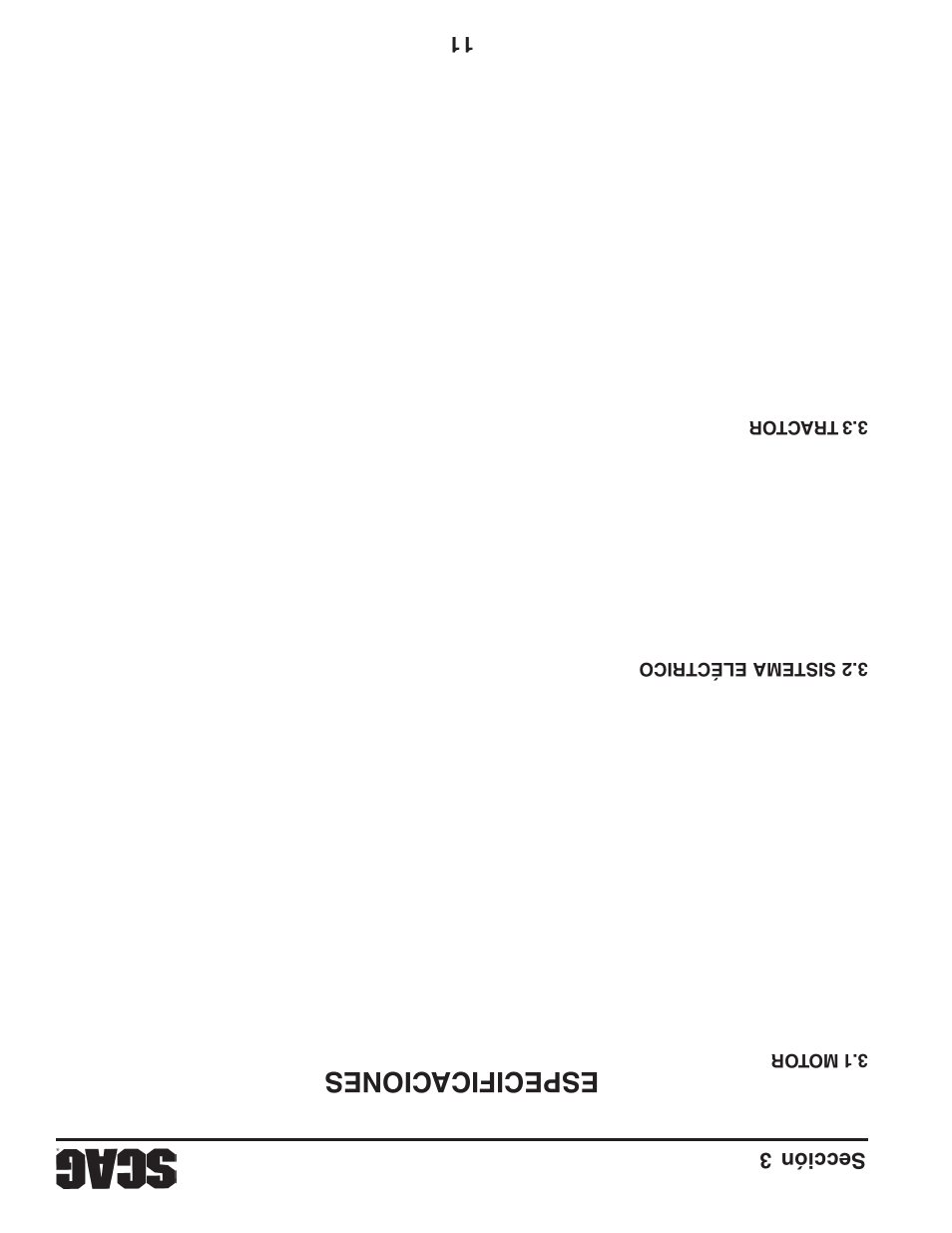 Especificaciones, 11 sección 3 | Scag Power Equipment STWC61V-25KA-LC User Manual | Page 106 / 120