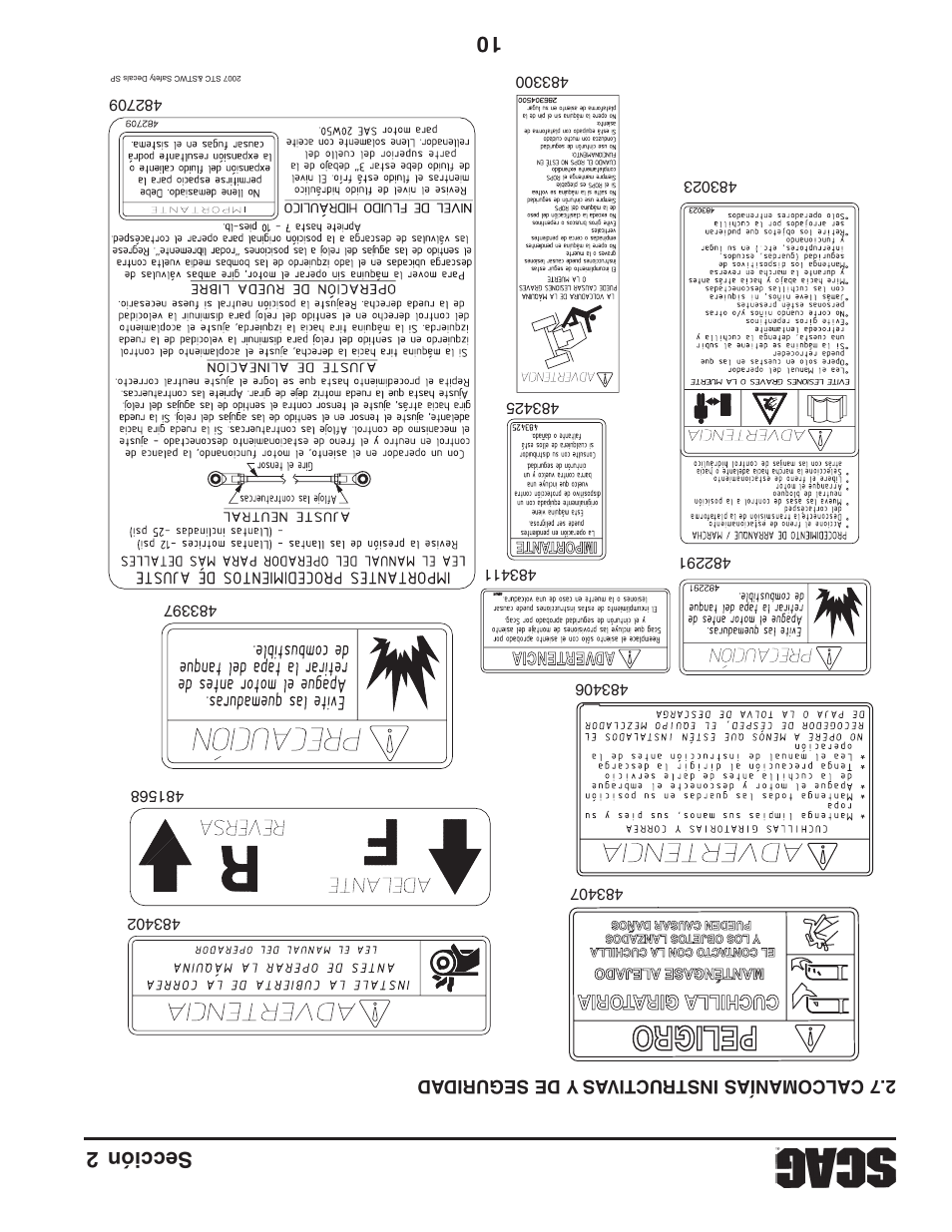 10 sección 2 | Scag Power Equipment STWC61V-25KA-LC User Manual | Page 107 / 120