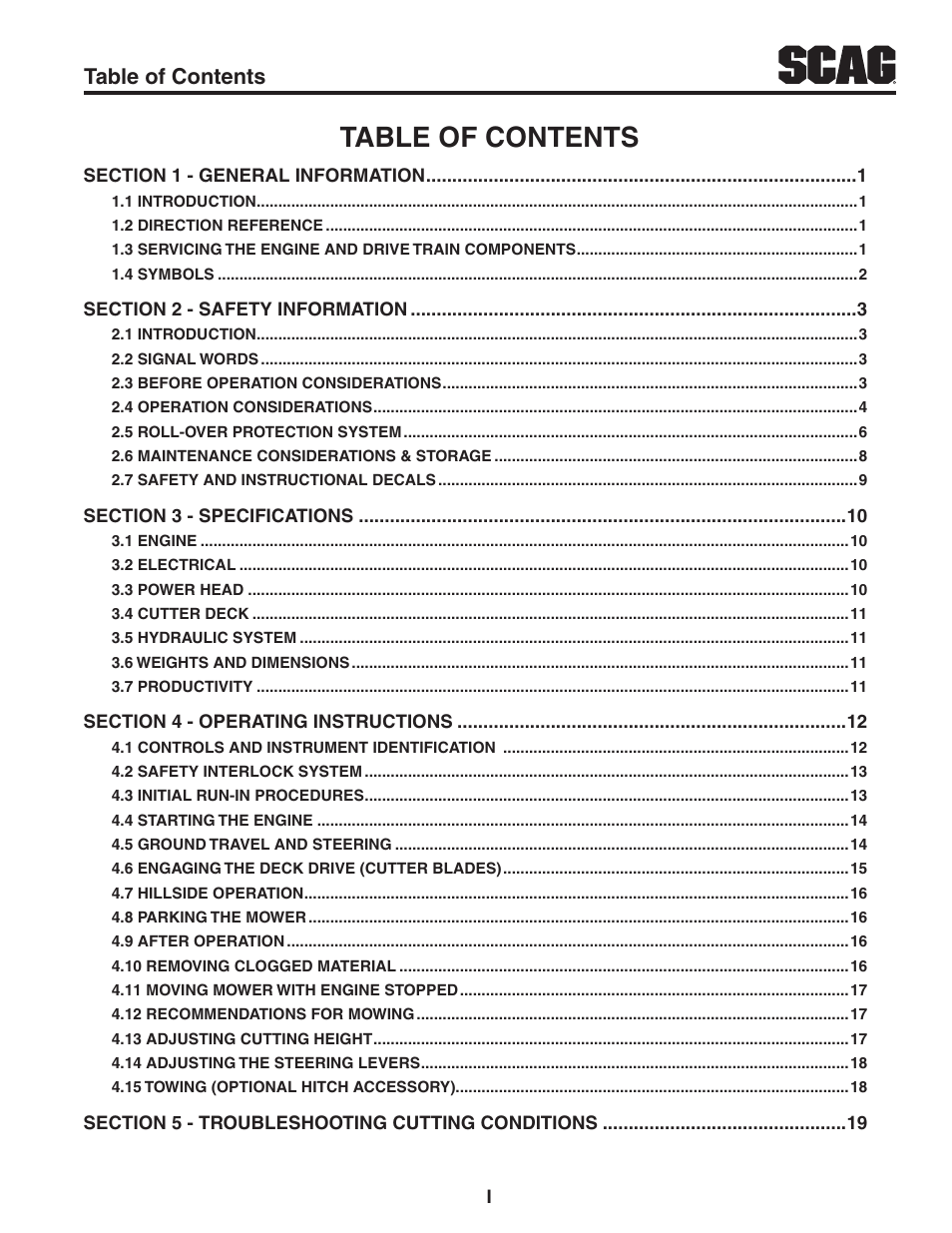 Scag Power Equipment STWC61V-25KA-LC User Manual | Page 3 / 120