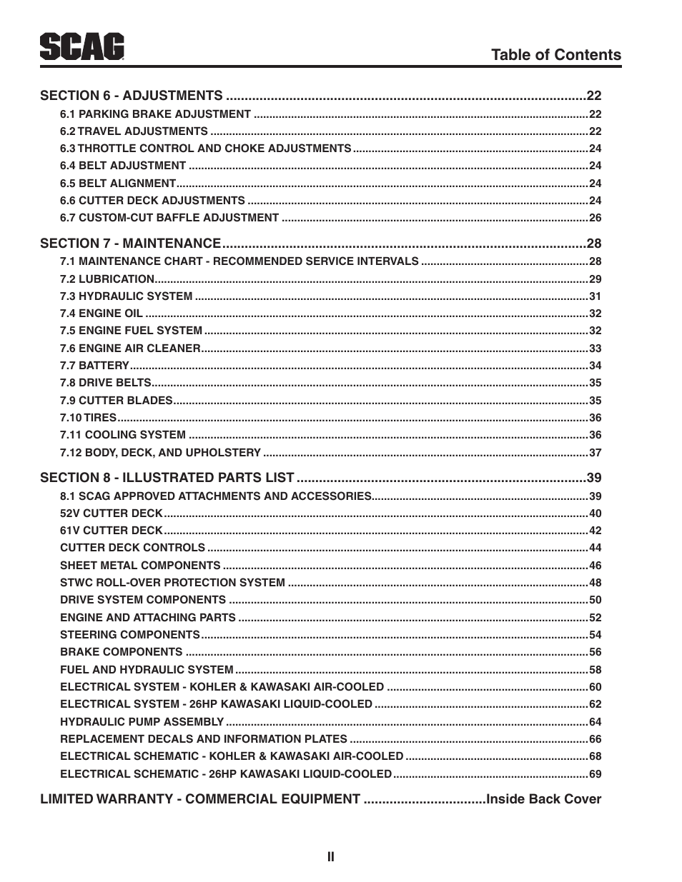 Scag Power Equipment STWC61V-25KA-LC User Manual | Page 4 / 120
