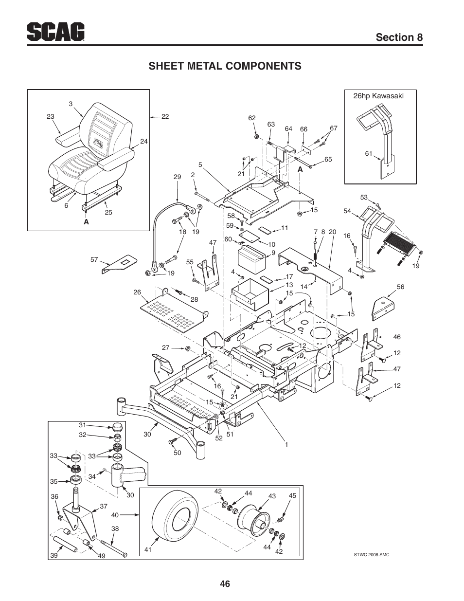 Sheet metal components | Scag Power Equipment STWC61V-25KA-LC User Manual | Page 50 / 120