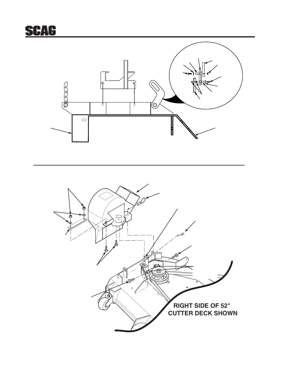 Figure 3-3 figure 3-4, Right side of 52" cutter deck shown | Scag Power Equipment GC-STT-CS User Manual | Page 6 / 28