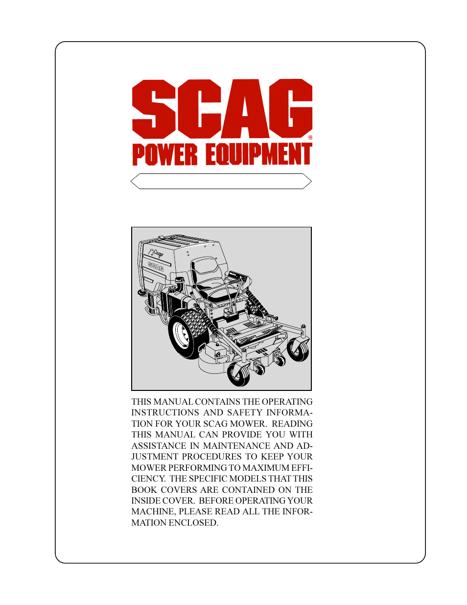 Scag Power Equipment SCR User Manual | 75 pages