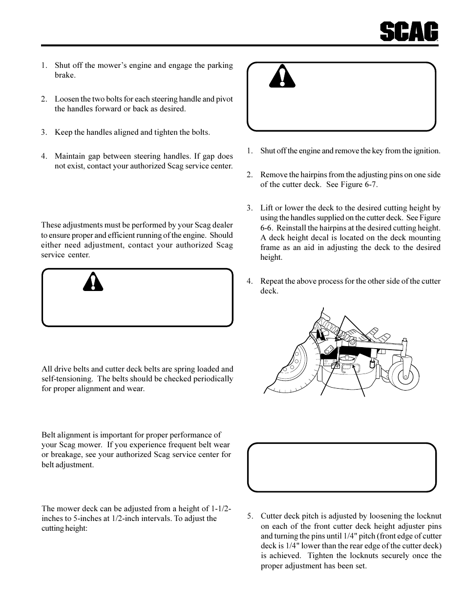 Warning | Scag Power Equipment SCR User Manual | Page 29 / 75