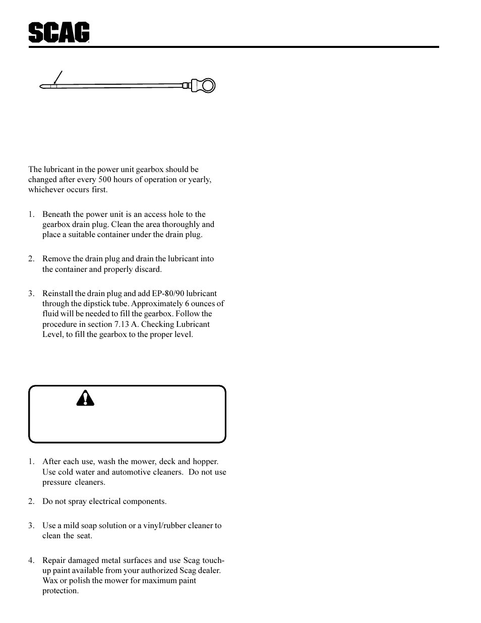 Caution | Scag Power Equipment SCR User Manual | Page 40 / 75