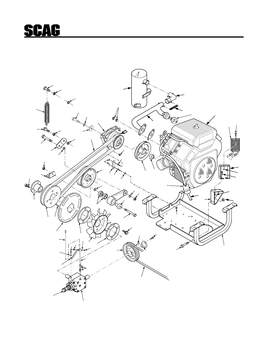 Engine and attaching parts | Scag Power Equipment SCR User Manual | Page 50 / 75