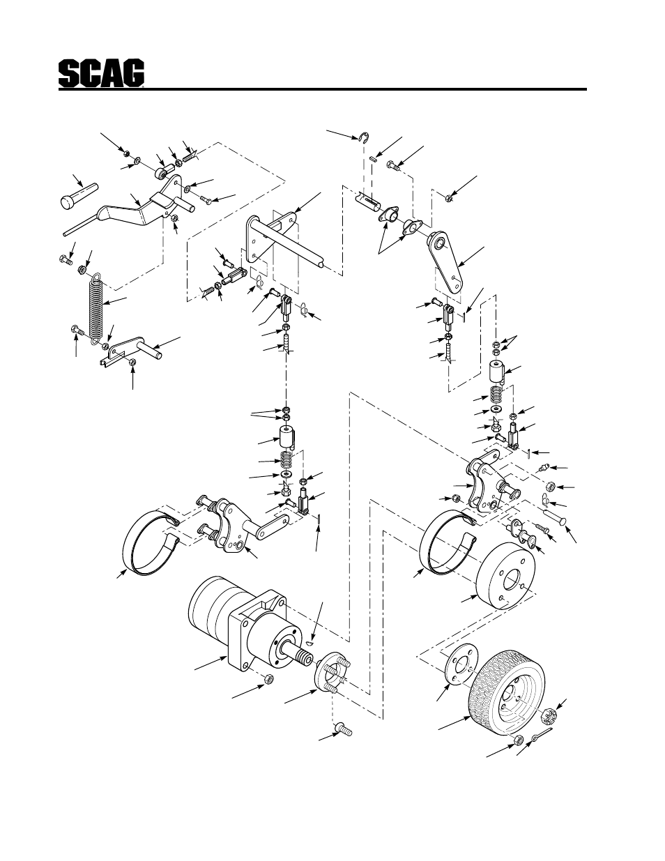 Parking brake mechanism | Scag Power Equipment SCR User Manual | Page 60 / 75