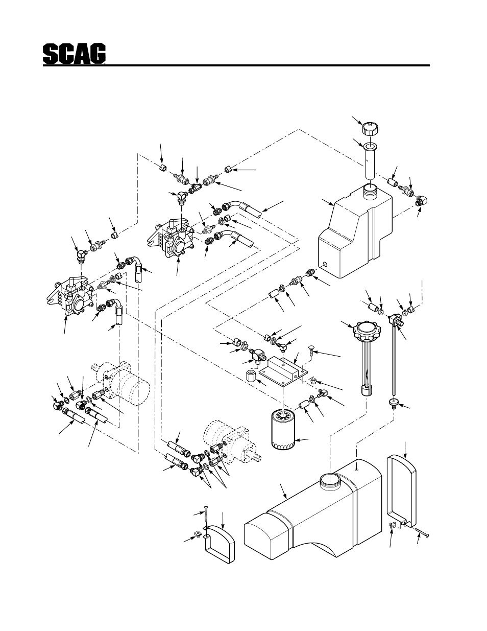 Fuel and hydraulic components | Scag Power Equipment SCR User Manual | Page 62 / 75