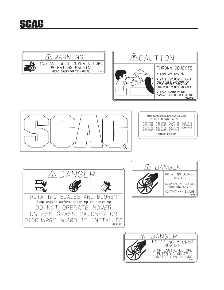 16 gc-stc decals | Scag Power Equipment GC-STWC-61V User Manual | Page 18 / 20