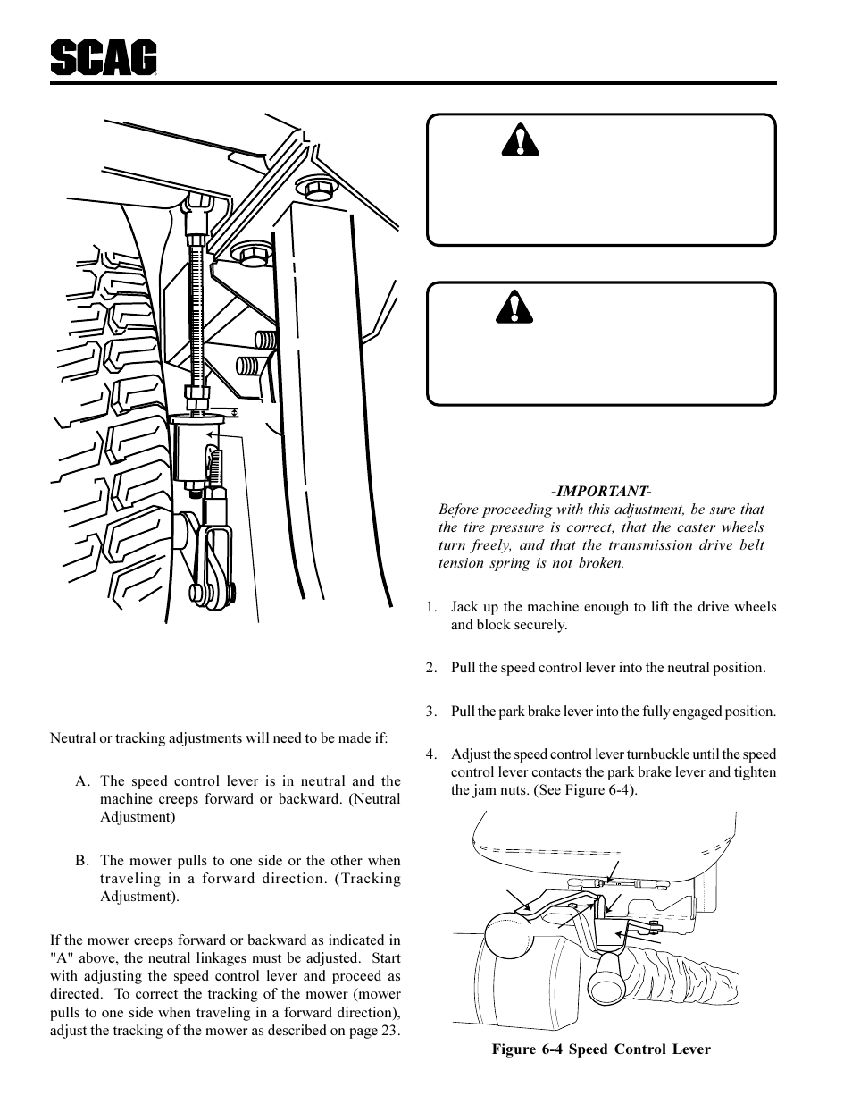 Caution | Scag Power Equipment SCAG SCR User Manual | Page 26 / 75
