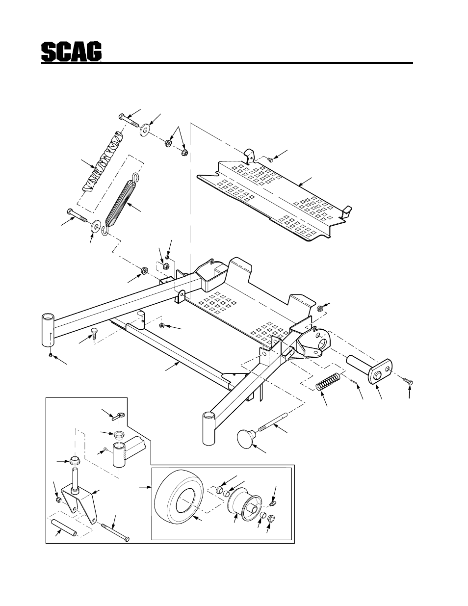 Cutter deck support components | Scag Power Equipment SCAG SCR User Manual | Page 44 / 75
