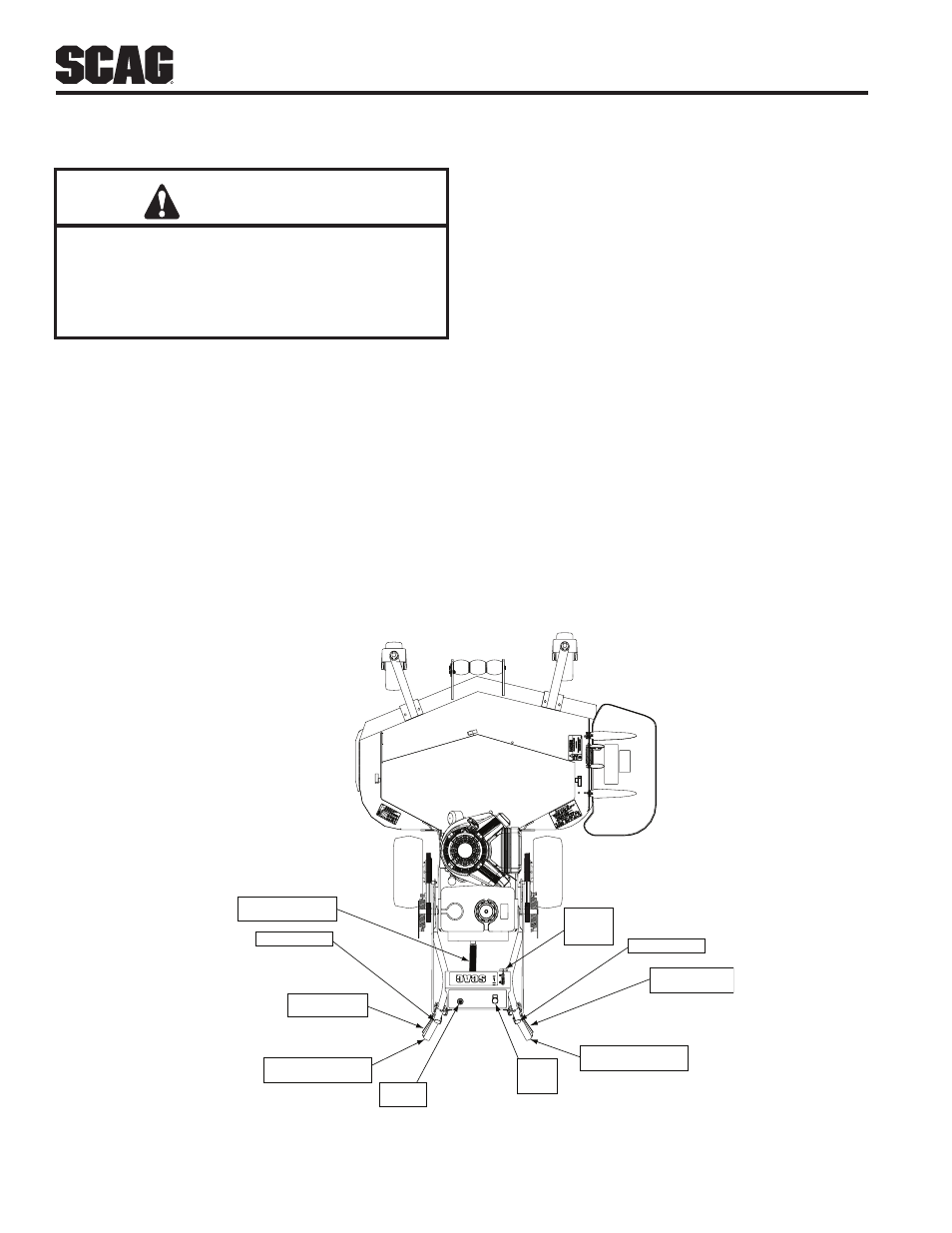 Operating instructions, 1 controls and instrument identification, Section 4 | Caution, Controls and instrument 4.1 identification | Scag Power Equipment SW32-15KAI User Manual | Page 14 / 76