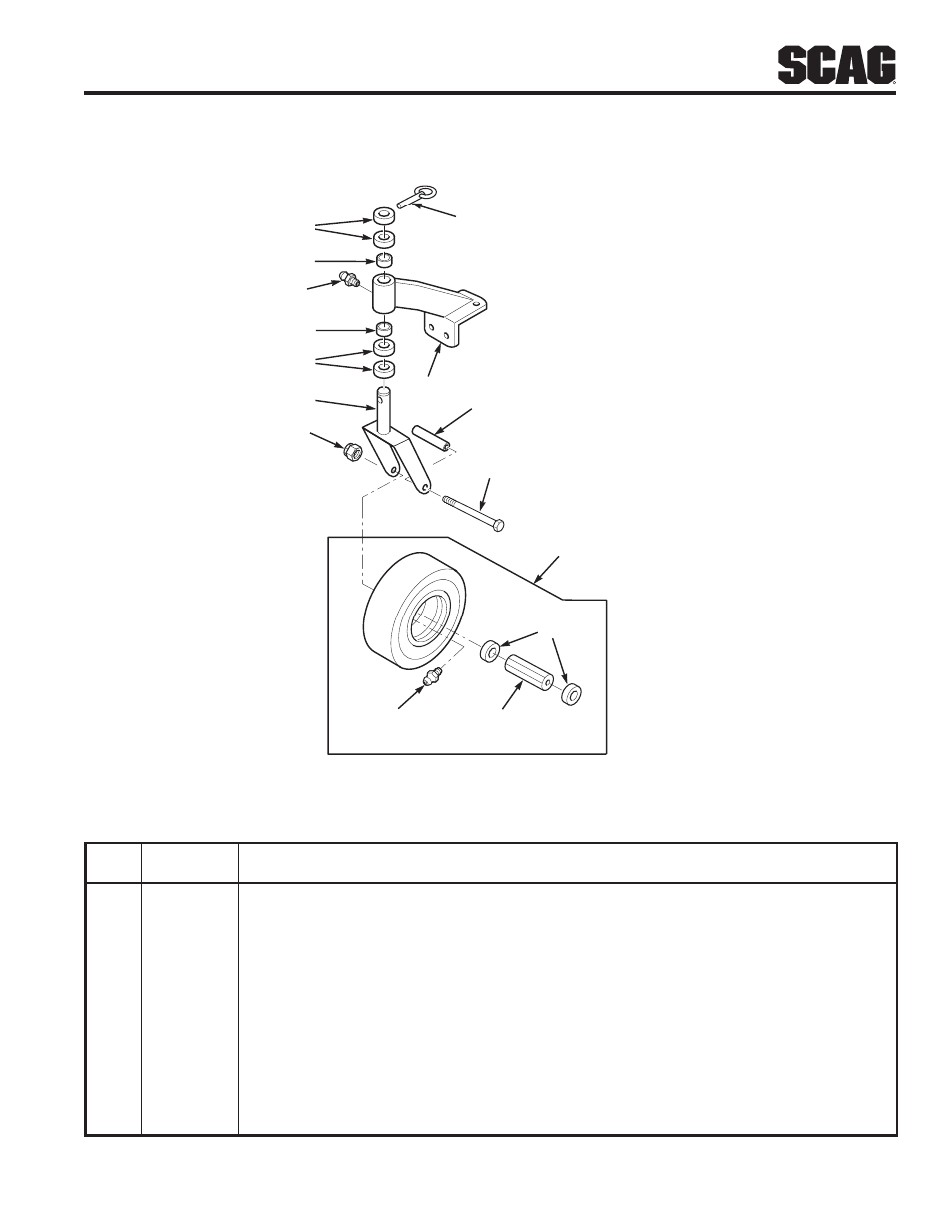 Caster assembly | Scag Power Equipment SW32-15KAI User Manual | Page 39 / 76