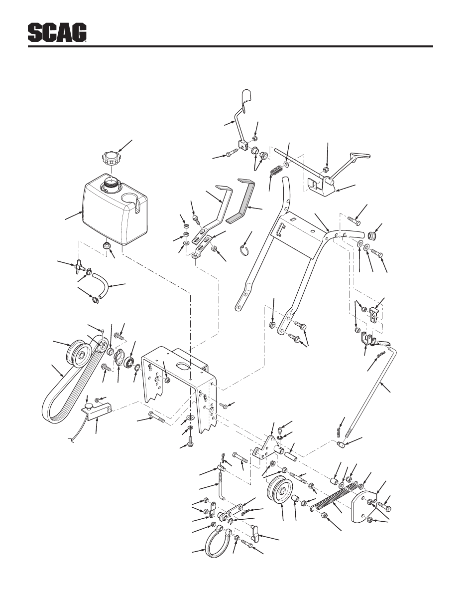 Handle assembly | Scag Power Equipment SW32-15KAI User Manual | Page 42 / 76