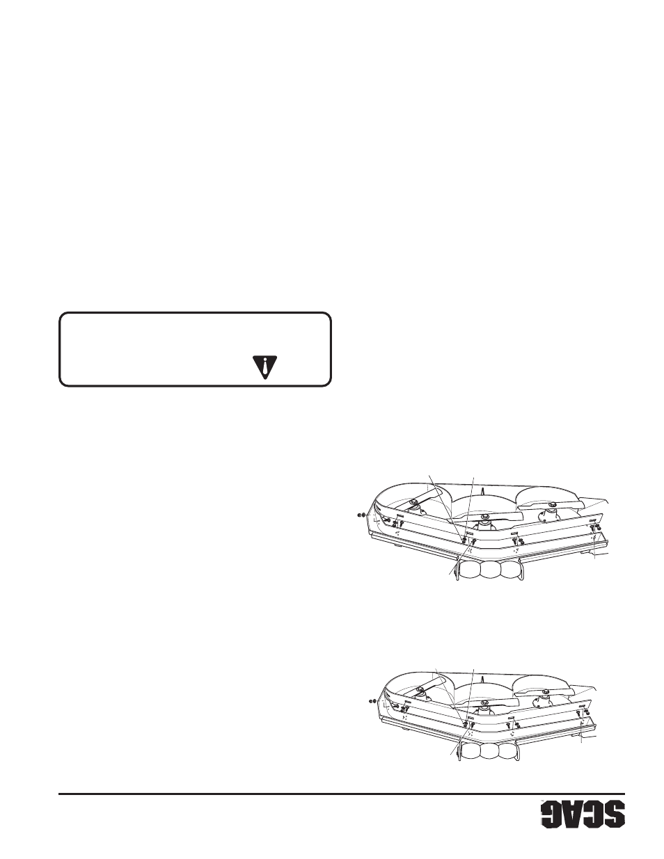 Precaución | Scag Power Equipment SW32-15KAI User Manual | Page 59 / 76