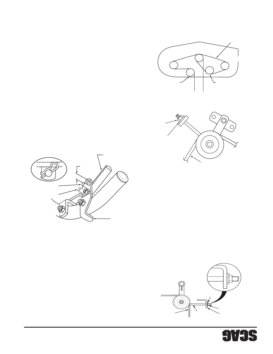 Correa de la transmisión, Ajustes de control mo triz | Scag Power Equipment SW32-15KAI User Manual | Page 63 / 76