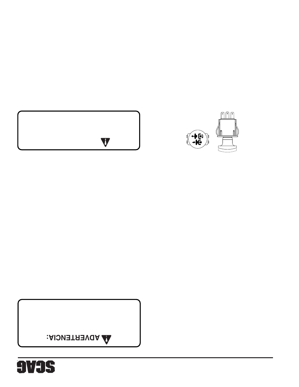 Precaución, Advertencia | Scag Power Equipment SW32-15KAI User Manual | Page 64 / 76