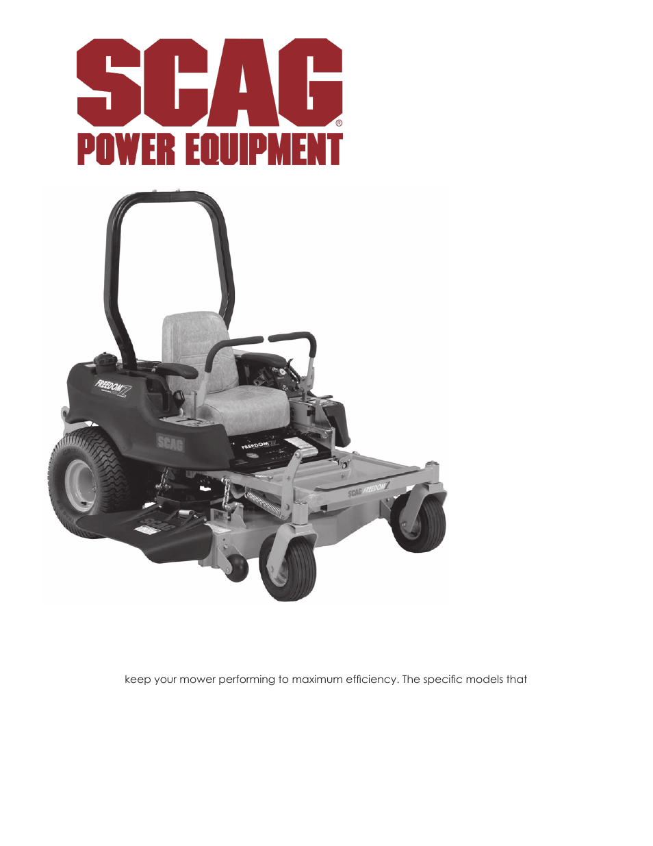 Scag Power Equipment FREEDOM Z SFZ48-26BS User Manual | 69 pages