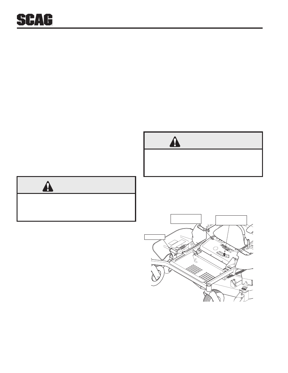 11 moving mower with engine stopped, 12 recommendations for mowing, 13 adjusting cutting height | Warning | Scag Power Equipment FREEDOM Z SFZ48-26BS User Manual | Page 20 / 69