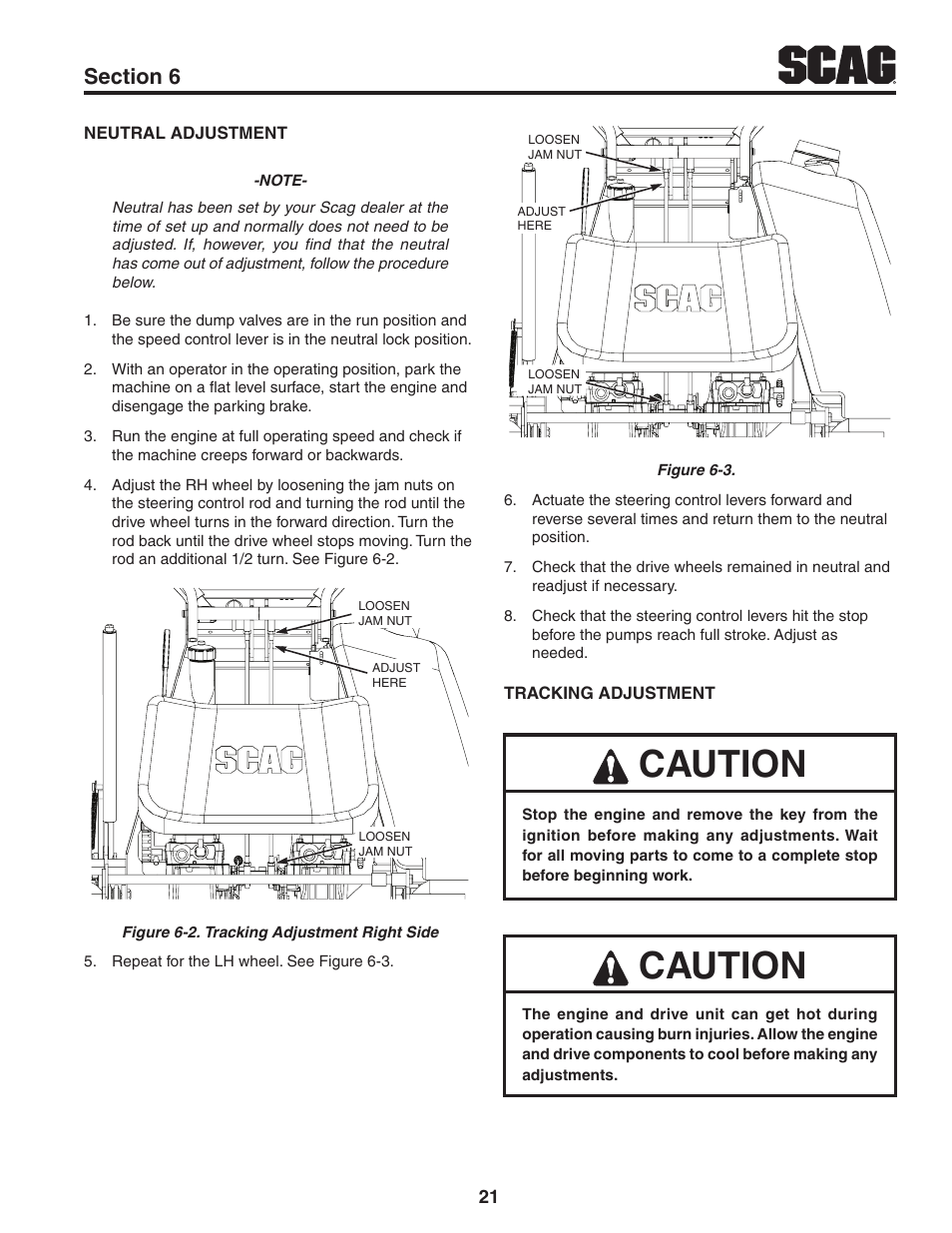 Caution | Scag Power Equipment V-RIDE SVR61V-29FX User Manual | Page 25 / 65