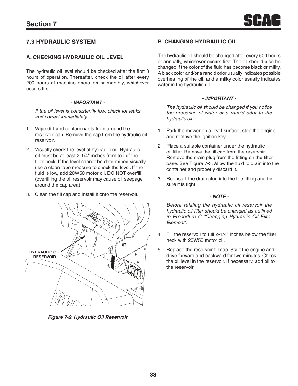 3 hydraulic system | Scag Power Equipment V-RIDE SVR61V-29FX User Manual | Page 37 / 65