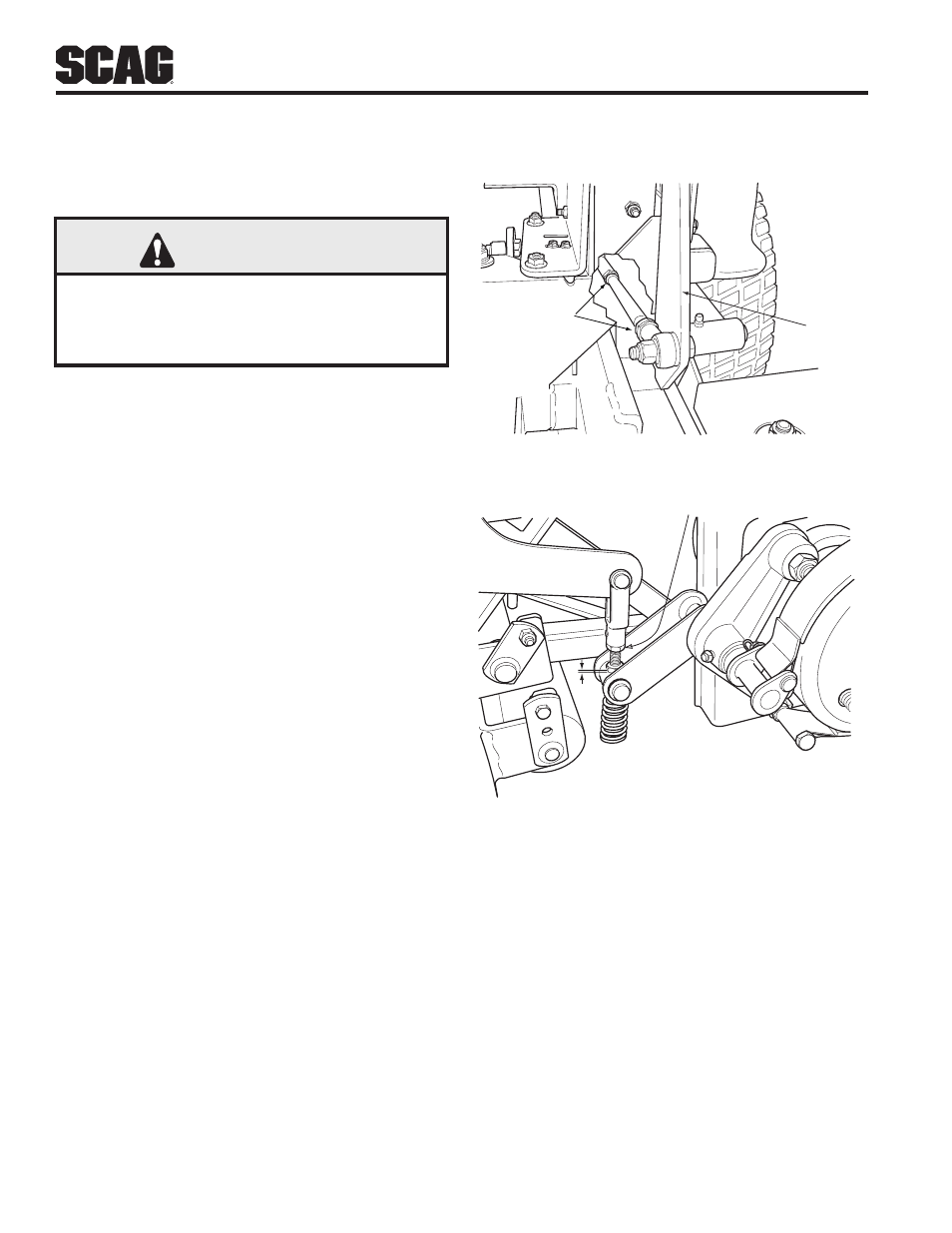 Adjustments, 1 parking brake adjustment, 2 travel adjustments | Section 6, Warning | Scag Power Equipment WILDCAT STWC48V-25CV User Manual | Page 26 / 122