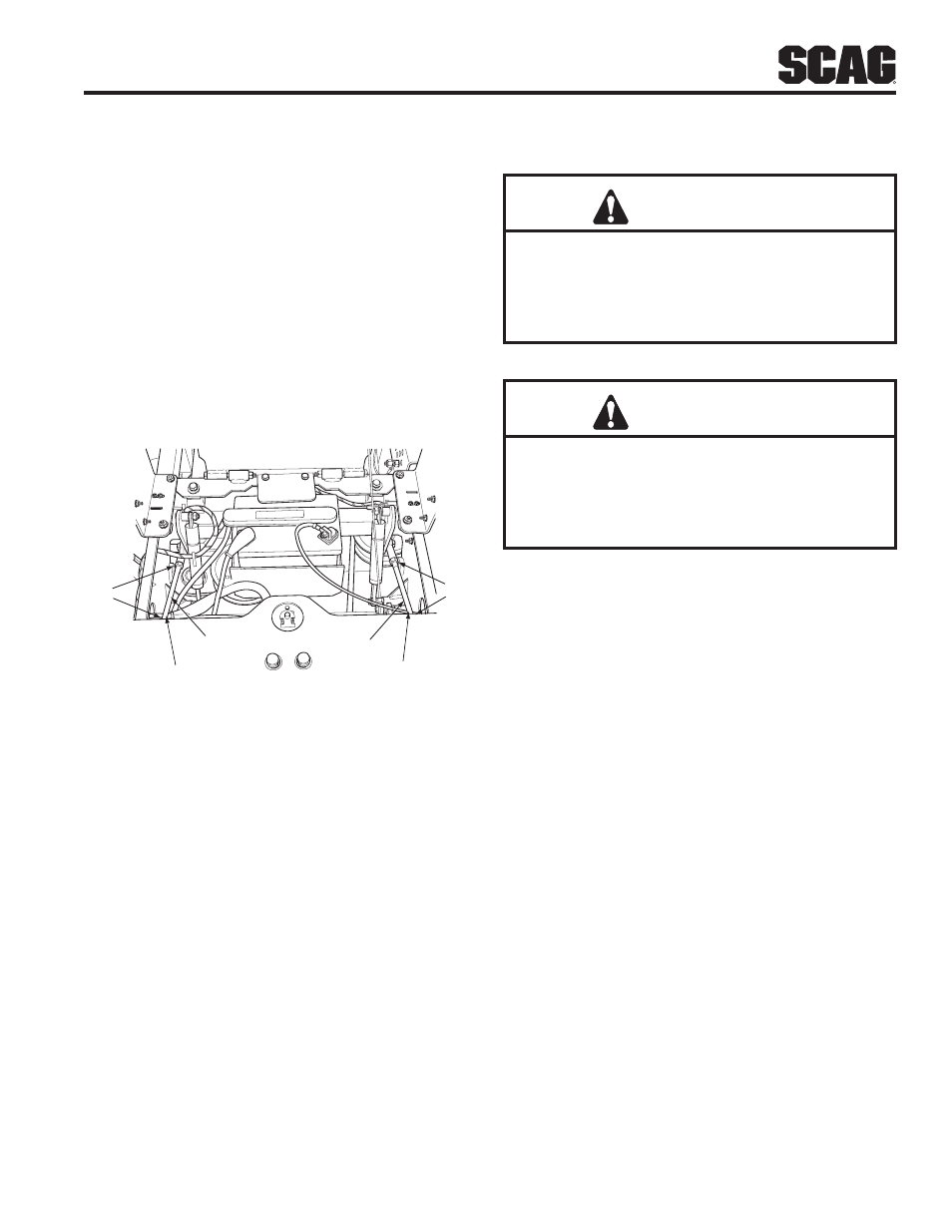 Caution | Scag Power Equipment WILDCAT STWC48V-25CV User Manual | Page 27 / 122