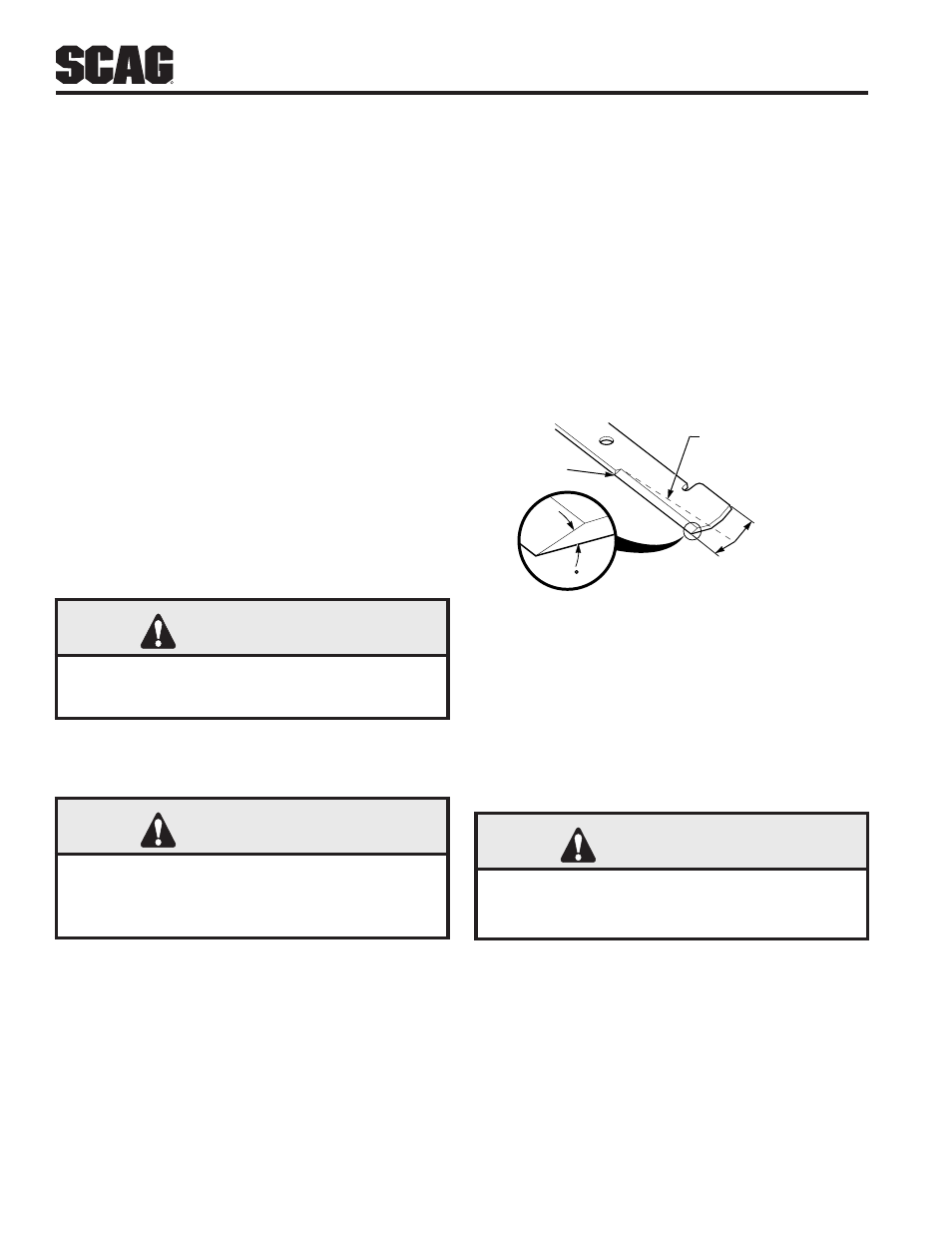 8 drive belts, 9 cutter blades, Warning | Scag Power Equipment WILDCAT STWC48V-25CV User Manual | Page 40 / 122