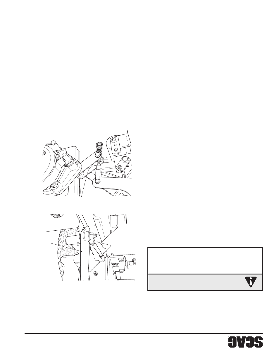 Adver tencia, Ajustes, Sección 6 | Scag Power Equipment WILDCAT STWC48V-25CV User Manual | Page 95 / 122