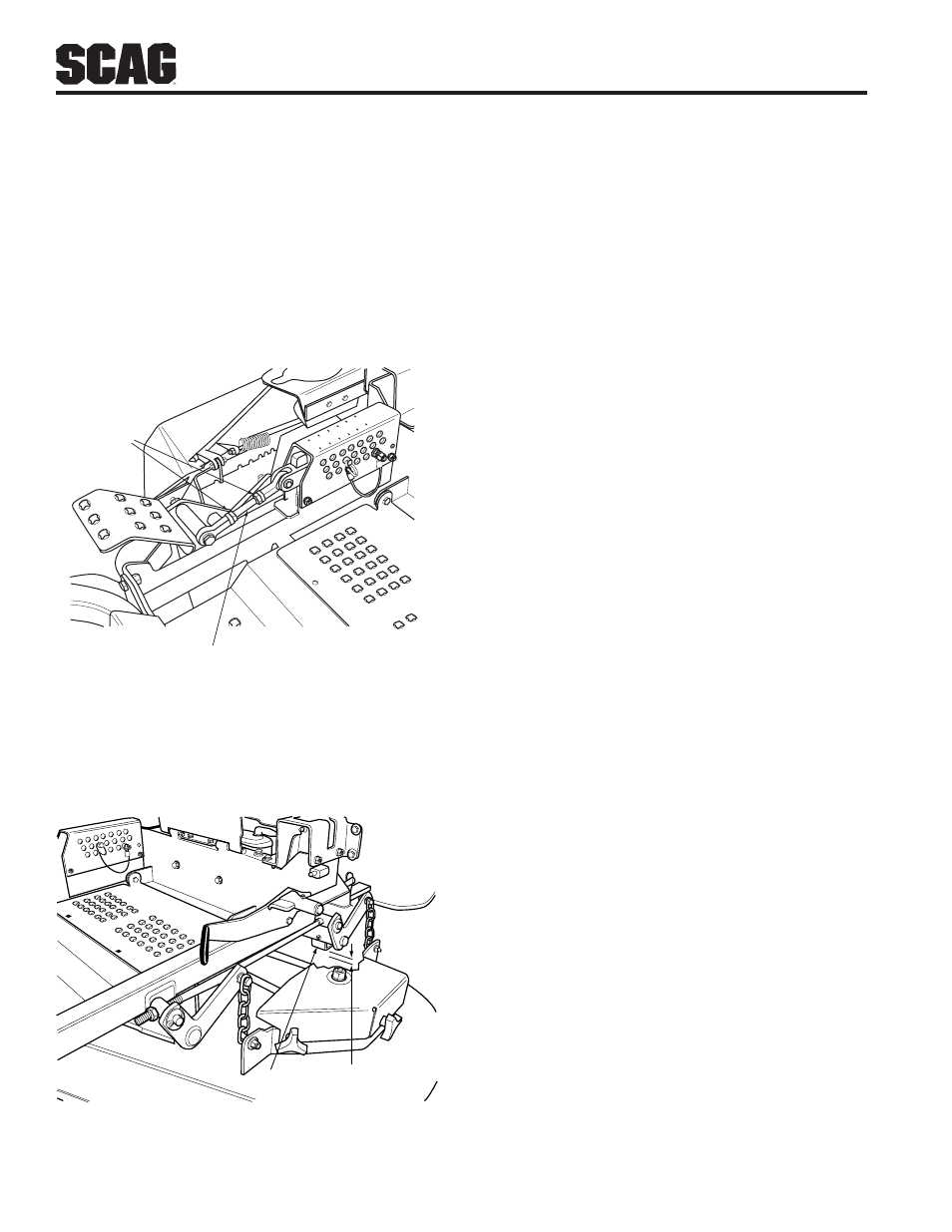 Cutter deck height, Custom-cut baffle adjustment | Scag Power Equipment STWC User Manual | Page 30 / 106
