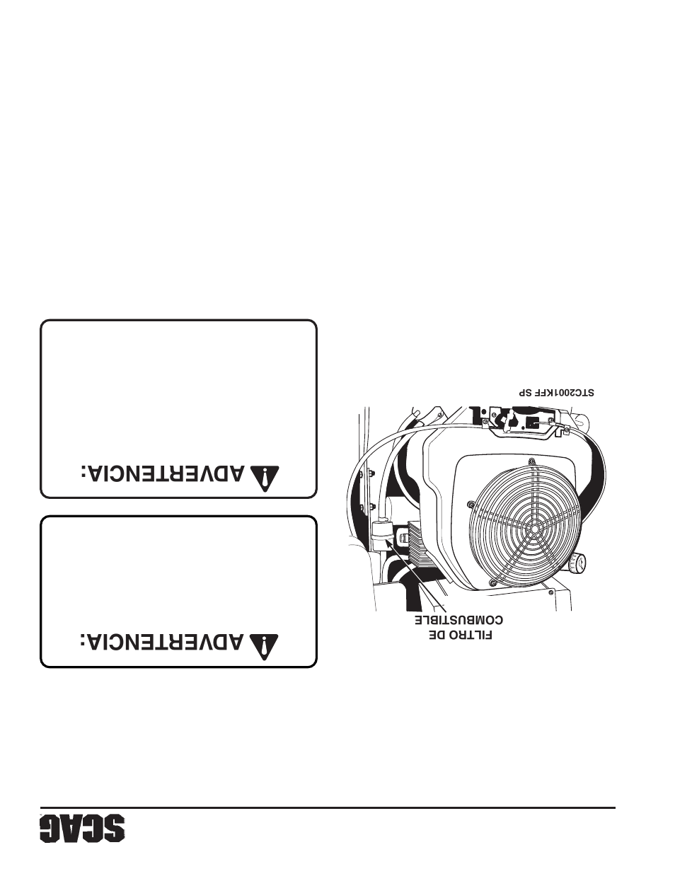 Adver tencia: adver tencia | Scag Power Equipment STWC User Manual | Page 70 / 106