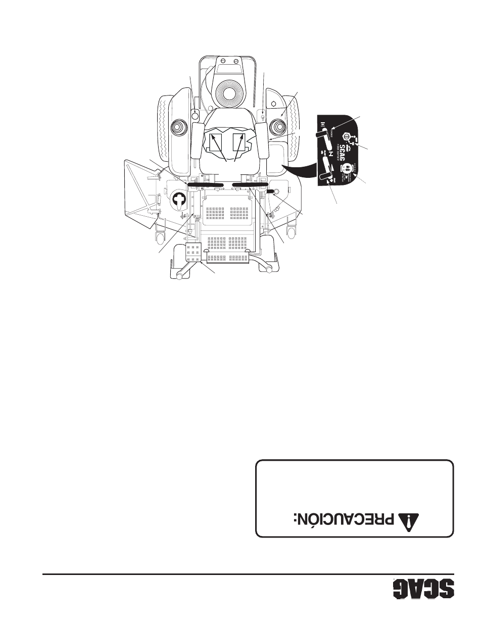 Precaución, Instrucciones de opera ción, 12 sección 4 | 1 identificación de contr oles e instrument os | Scag Power Equipment STWC User Manual | Page 91 / 106