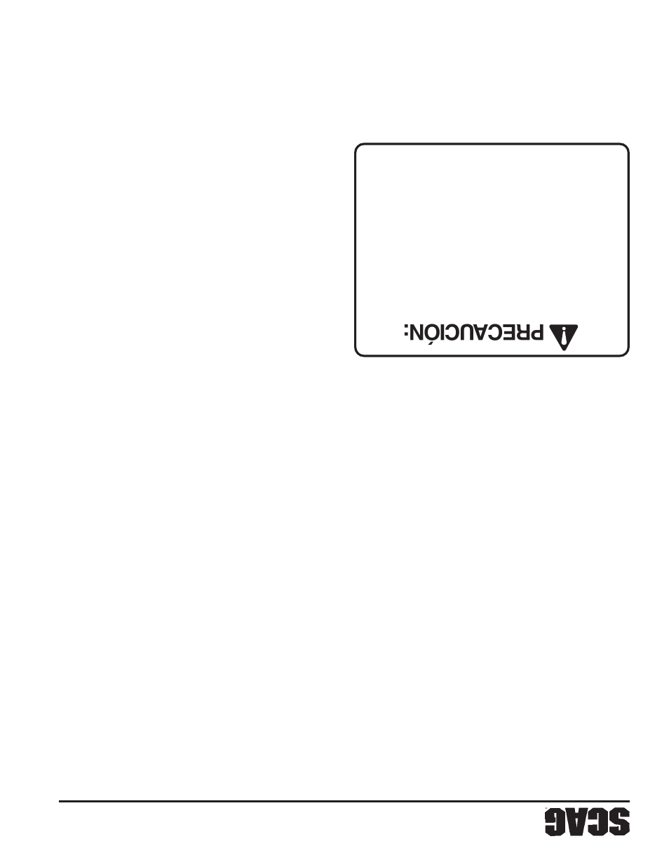 Precaución | Scag Power Equipment STWC User Manual | Page 95 / 106