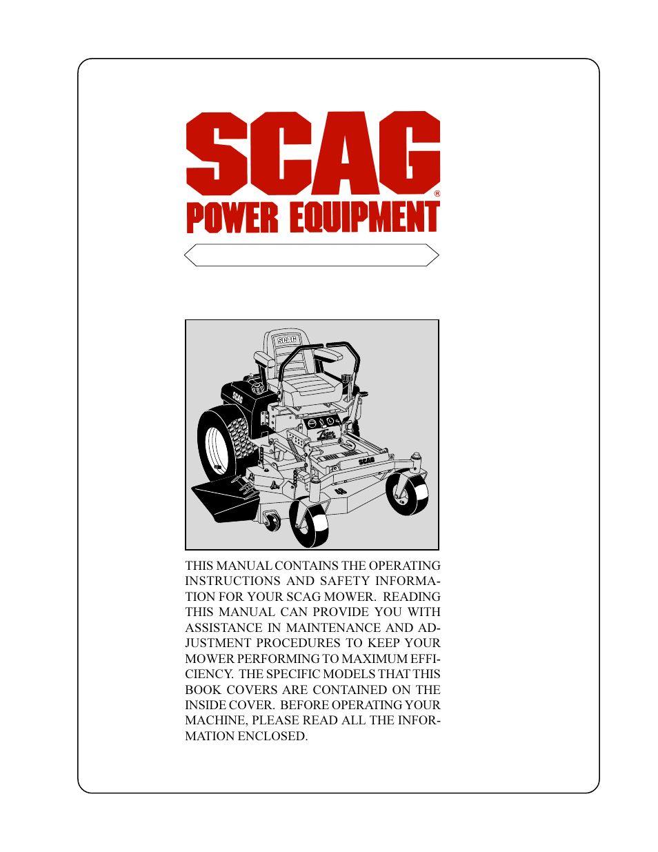 Scag Power Equipment STC User Manual | 64 pages